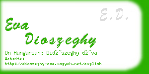 eva dioszeghy business card